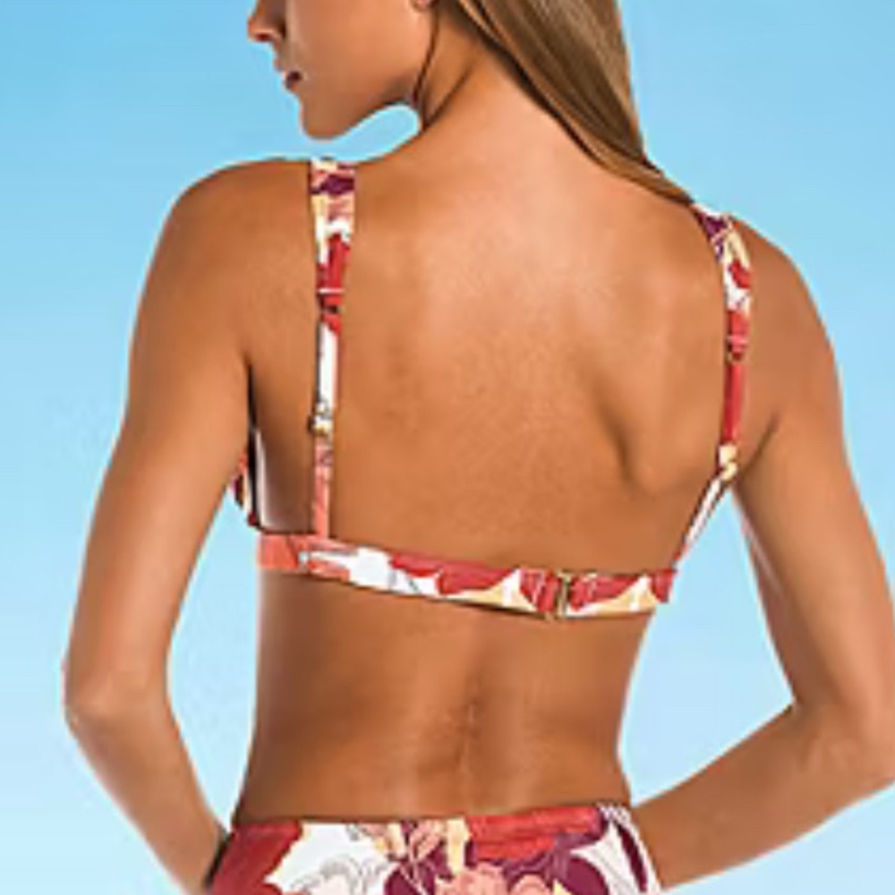 Mynah Padded Built in Bra Floral Bikini Halter Swimsuit Top - Picture 2 of 7